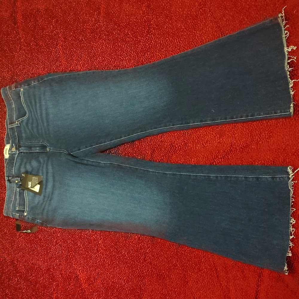 Paige High Rise Laurel Canyon Raw Hem Jeans. Size 18 W